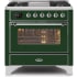 Ilve Majestic II Collection UM09FDNS3EGC - 36 Inch Emerald Green Natural Gas Freestanding Range