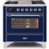 Ilve Majestic II Collection UM09FDNS3MBCLP - 36 Inch Freestanding Dual Fuel Range in Front View
