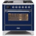 Ilve Majestic II Collection UM09FDNS3MBC - 36 Inch Midnight Blue Natural Gas Freestanding Range