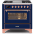 Ilve Majestic II Collection UM09FDNS3MBP - 36 Inch Midnight Blue Natural Gas Freestanding Range