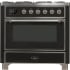 Ilve Majestic II Collection UM09FDNS3MGCLP - 36 Inch Freestanding Dual Fuel Range in Front View