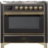 Ilve Majestic II Collection UM09FDNS3MGGLP - 36 Inch Freestanding Dual Fuel Range in Front View