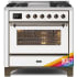 Ilve Majestic II Collection UM09FDNS3RABLP - 36 Inch Freestanding Dual Fuel Range in Front View