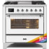 Ilve Majestic II Collection UM09FDNS3RACLP - 36 Inch Freestanding Dual Fuel Range in Front View