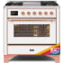 Ilve Majestic II Collection UM09FDNS3RAPLP - 36 Inch Freestanding Dual Fuel Range in Front View