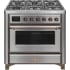Ilve Majestic II Collection UM09FDNS3SSBLP - 36 Inch Freestanding Dual Fuel Range in Front View