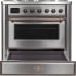 Ilve Majestic II Collection UM09FDNS3SSBLP - 36 Inch Freestanding Dual Fuel Range in Drawer Opened View