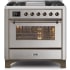 Ilve Majestic II Collection UM09FDNS3SSB - 36 Inch Stainless Steel Natural Gas Freestanding Range