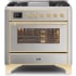 Ilve Majestic II Collection UM09FDNS3SSGLP - 36 Inch Freestanding Dual Fuel Range in Front View