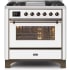 Ilve Majestic II Collection UM09FDNS3WHB - 36 Inch White Natural Gas Freestanding Range