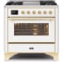 Ilve Majestic II Collection UM09FDNS3WHGLP - 36 Inch Freestanding Dual Fuel Range in Front View