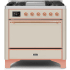 Ilve Majestic II Collection UM09FDQNS3AWP - 36 Inch Freestanding Dual Fuel Range in Front View