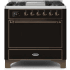 Ilve Majestic II Collection UM09FDQNS3BKB - 36 Inch Freestanding Dual Fuel Range in Front View
