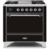 Ilve Majestic II Collection UM09FDQNS3BKC - 36 Inch Freestanding Dual Fuel Range in Front View