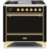Ilve Majestic II Collection UM09FDQNS3BKG - 36 Inch Freestanding Dual Fuel Range in Front View