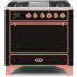 Ilve Majestic II Collection UM09FDQNS3BKP - 36 Inch Freestanding Dual Fuel Range in Front View