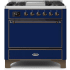 Ilve Majestic II Collection UM09FDQNS3MBBLP - 36 Inch Freestanding Dual Fuel Range with 6 Sealed Burners in Front View