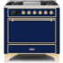 Ilve Majestic II Collection UM09FDQNS3MBG - 36 Inch Freestanding Dual Fuel Range in Front View