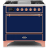 Ilve Majestic II Collection UM09FDQNS3MBP - 36 Inch Freestanding Dual Fuel Range in Front View