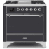 Ilve Majestic II Collection UM09FDQNS3MGC - 36 Inch Freestanding Dual Fuel Range in Front View