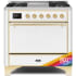 Ilve Majestic II Collection UM09FDQNS3RAG - 36 Inch Freestanding Dual Fuel Range in Front View