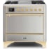 Ilve Majestic II Collection UM09FDQNS3SSG - 36 Inch Freestanding Dual Fuel Range in Front View