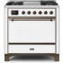 Ilve Majestic II Collection UM09FDQNS3WHBLP - 36 Inch Freestanding Dual Fuel Range with 6 Sealed Burners in Front View