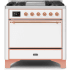 Ilve Majestic II Collection UM09FDQNS3WHP - 36 Inch Freestanding Dual Fuel Range in Front View