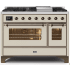 Ilve Majestic II Collection UM12FDNS3AWB - 48 Inch Antique White Natural Gas Freestanding Range