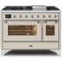 Ilve Majestic II Collection UM12FDNS3AWCLP - 48 Inch Freestanding Dual Fuel Range in Front View