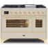 Ilve Majestic II Collection UM12FDNS3AWGLP - 48 Inch Freestanding Dual Fuel Range in Front View