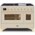Ilve Majestic II Collection UM12FDNS3AWG - 48 Inch Antique White Natural Gas Freestanding Range