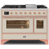 Ilve Majestic II Collection UM12FDNS3AWPLP - 48 Inch Freestanding Dual Fuel Range in Front View