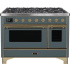 Ilve Majestic II Collection UM12FDNS3BGG - 48 Inch Freestanding Dual Fuel Range in Front View