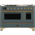 Ilve Majestic II Collection UM12FDNS3BGG - 48 Inch Freestanding Dual Fuel Range in Front View