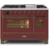 Ilve Majestic II Collection UM12FDNS3BUBLP - 48 Inch Burgundy Liquid Propane Freestanding Range