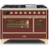 Ilve Majestic II Collection UM12FDNS3BUGLP - 48 Inch Burgundy Liquid Propane Freestanding Range
