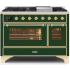 Ilve Majestic II Collection UM12FDNS3EGG - 48 Inch Emerald Green Natural Gas Freestanding Range