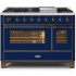 Ilve Majestic II Collection UM12FDNS3MBB - 48 Inch Midnight Blue Natural Gas Freestanding Range