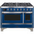 Ilve Majestic II Collection UM12FDNS3MBCLP - 48 Inch Freestanding Dual Fuel Range in Front View