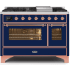 Ilve Majestic II Collection UM12FDNS3MBP - 48 Inch Midnight Blue Natural Gas Freestanding Range