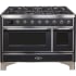 Ilve Majestic II Collection UM12FDNS3MGC - 48 Inch Matte Graphite Natural Gas Freestanding Range