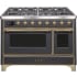 Ilve Majestic II Collection UM12FDNS3MGGLP - 48 Inch Freestanding Dual Fuel Range in Front View