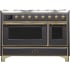Ilve Majestic II Collection UM12FDNS3MGGLP - 48 Inch Freestanding Dual Fuel Range in Front View