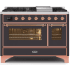 Ilve Majestic II Collection UM12FDNS3MGP - 48 Inch Matte Graphite Natural Gas Freestanding Range