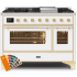 Ilve Majestic II Collection UM12FDNS3RAG - 48 Inch Freestanding Dual Fuel Range in Front View