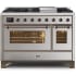 Ilve Majestic II Collection UM12FDNS3SSB - 48 Inch Stainless Steel Natural Gas Freestanding Range