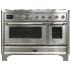 Ilve Majestic II Collection UM12FDNS3SSCLP - 48 Inch Freestanding Dual Fuel Range in Front View