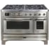 Ilve Majestic II Collection UM12FDNS3SSC - 48 Inch Stainless Steel Natural Gas Freestanding Range