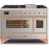 Ilve Majestic II Collection UM12FDNS3SSPLP - 48 Inch Freestanding Dual Fuel Range in Front View